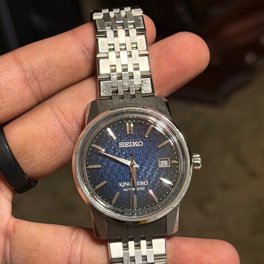 King Seiko Wristwatch Mens 38mm Blue SJE105 Limited Edition Automatic Steel